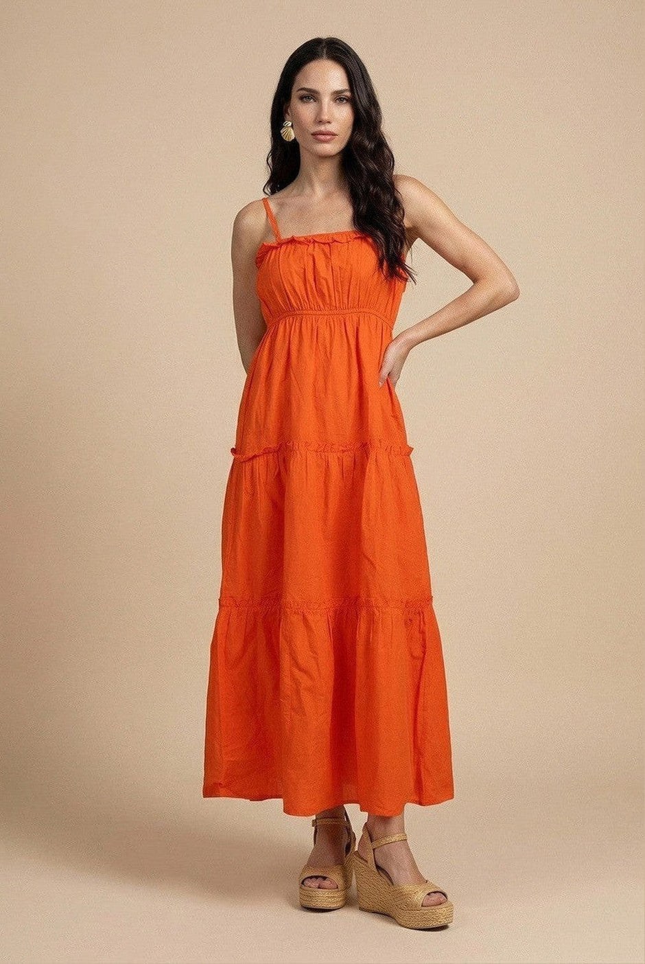 Urban Bliss orange dress outfit idea
