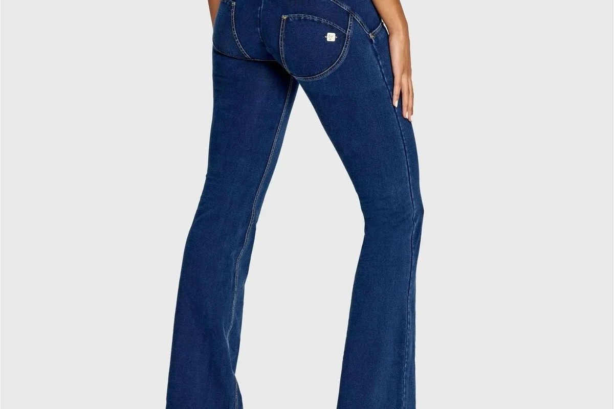 Freddy dark blue high-waisted bell-bottom flare denim